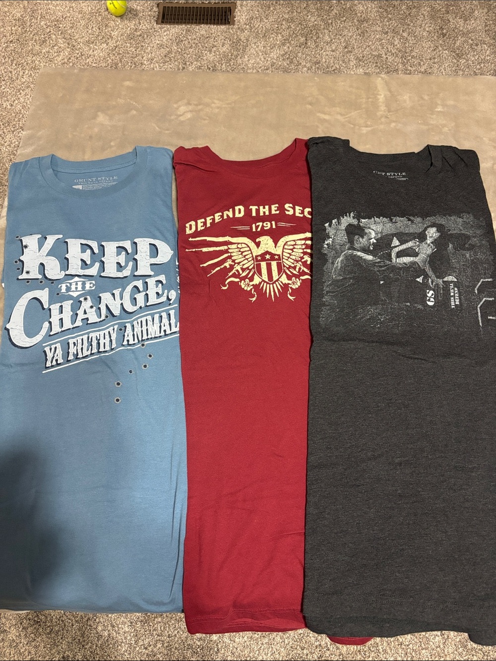 Lot of 3!!! Grunt Style Red, Blue & Charcoal Short Sleeve Graphic Tees - 2 XL